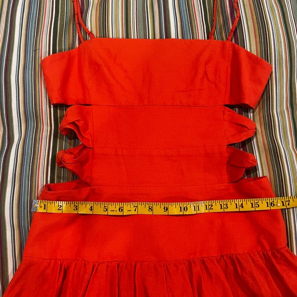 NWT FARM Rio Vibrant Orange Midi Dress - Picture 8 of 8